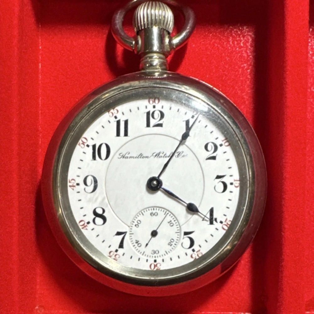 Hamilton Railroad Grade 21 Jewels Mechanical Pocket Watch Silverode Case